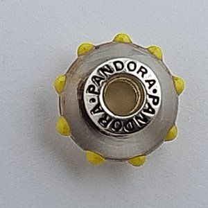 Pandora Murano Glass Bead 925 Silver Pink/Yellow Pre-Owned